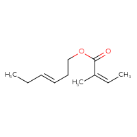 Chemical structure of (3E)-hex-3-en-1-yl (2Z)-2-methylbut-2-enoate - CSSB00037344626