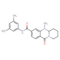 Chemical structure of N-(3,5-dimethylphenyl)-5-methyl-11-oxo-5H,5aH,6H,7H,8H,9H,11H-pyrido[2,1-b]quinazoline-3-carboxamide - CSSB00025698653
