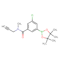 Chemical structure of 3-chloro-N-methyl-N-(prop-2-yn-1-yl)-5-(4,4,5,5-tetramethyl-1,3,2-dioxaborolan-2-yl)benzamide - CSSB02522174819