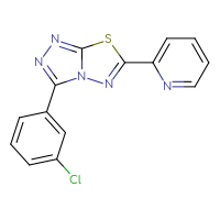 Chemical structure of 2-[3-(3-chlorophenyl)-[1,2,4]triazolo[3,4-b][1,3,4]thiadiazol-6-yl]pyridine - CSSB00121637818