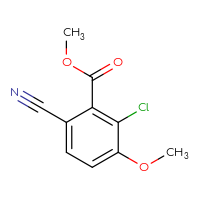 Chemical structure of methyl 2-chloro-6-cyano-3-methoxybenzoate - CSSB00049709658