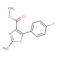 Chemical structure of methyl 5-(4-fluorophenyl)-2-methyl-1,3-thiazole-4-carboxylate - CSSB00025706086