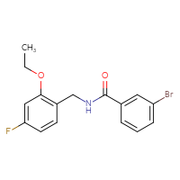 Chemical structure of 3-bromo-N-[(2-ethoxy-4-fluorophenyl)methyl]benzamide - CSSB21432554984