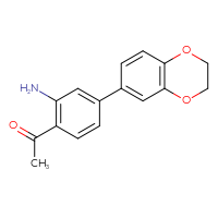Chemical structure of 1-[2-amino-4-(2,3-dihydro-1,4-benzodioxin-6-yl)phenyl]ethan-1-one - CSSB06591210065