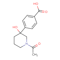 Chemical structure of 4-(1-acetyl-3-hydroxypiperidin-3-yl)benzoic acid - CSSB20504684757