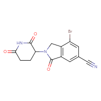 Chemical structure of 7-bromo-2-(2,6-dioxopiperidin-3-yl)-3-oxo-2,3-dihydro-1H-isoindole-5-carbonitrile - CSSB20614057853
