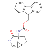Chemical structure of (9H-fluoren-9-yl)methyl N-[2-(methylcarbamoyl)bicyclo[3.1.0]hexan-2-yl]carbamate - CSSB21043407625