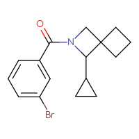 Chemical structure of 2-(3-bromobenzoyl)-1-cyclopropyl-2-azaspiro[3.3]heptane - CSSB00095124689