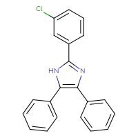 Chemical structure of 2-(3-chlorophenyl)-4,5-diphenyl-1H-imidazole - CSSB00161027195