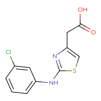 Chemical structure of 2-{2-[(3-chlorophenyl)amino]-1,3-thiazol-4-yl}acetic acid - CSSB00000291940