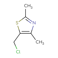 Chemical structure of 5-(chloromethyl)-2,4-dimethyl-1,3-thiazole - CSSB00000760948