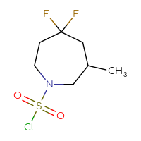 Chemical structure of 5,5-difluoro-3-methylazepane-1-sulfonyl chloride - CSSB15008334053