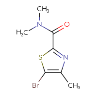Chemical structure of 5-bromo-N,N,4-trimethyl-1,3-thiazole-2-carboxamide - CSSB00114253682