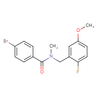 Chemical structure of 4-bromo-N-[(2-fluoro-5-methoxyphenyl)methyl]-N-methylbenzamide - CSSB08132620278