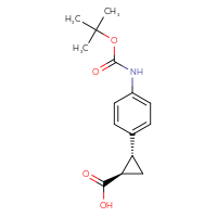 Chemical structure of (1R,2R)-2-(4-{[(tert-butoxy)carbonyl]amino}phenyl)cyclopropane-1-carboxylic acid - CSSB00135381595