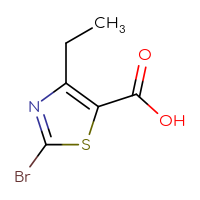 Chemical structure of 2-bromo-4-ethyl-1,3-thiazole-5-carboxylic acid - CSSB00011080888