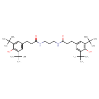 Chemical structure of 3-(3,5-di-tert-butyl-4-hydroxyphenyl)-N-{3-[3-(3,5-di-tert-butyl-4-hydroxyphenyl)propanamido]propyl}propanamide - CSSB00000086055