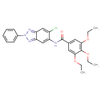 Chemical structure of N-(6-chloro-2-phenyl-2H-1,2,3-benzotriazol-5-yl)-3,4,5-triethoxybenzamide - CSSB00121630650
