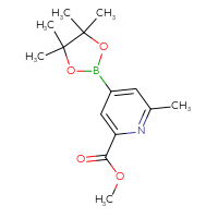 Chemical structure of methyl 6-methyl-4-(4,4,5,5-tetramethyl-1,3,2-dioxaborolan-2-yl)pyridine-2-carboxylate - CSSB00010138102