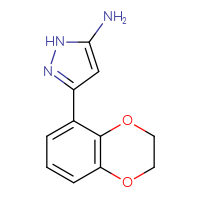 Chemical structure of 3-(2,3-dihydro-1,4-benzodioxin-5-yl)-1H-pyrazol-5-amine - CSSB00000356086