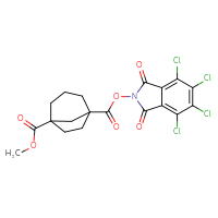 Chemical structure of 1-methyl 5-(4,5,6,7-tetrachloro-1,3-dioxo-2,3-dihydro-1H-isoindol-2-yl) bicyclo[3.2.1]octane-1,5-dicarboxylate - CSSB20271180346