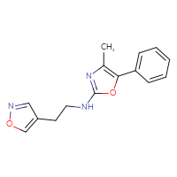 Chemical structure of 4-methyl-N-[2-(1,2-oxazol-4-yl)ethyl]-5-phenyl-1,3-oxazol-2-amine - CSSB21495862953