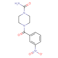 Chemical structure of 4-(3-nitrobenzoyl)piperazine-1-carboxamide - CSSB01500135750