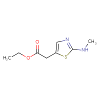 Chemical structure of ethyl 2-[2-(methylamino)-1,3-thiazol-5-yl]acetate - CSSB00014971079