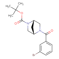 Chemical structure of tert-butyl (1S,4S)-5-(3-bromobenzoyl)-2,5-diazabicyclo[2.2.1]heptane-2-carboxylate - CSSB00232808289