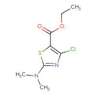 Chemical structure of ethyl 4-chloro-2-(dimethylamino)-1,3-thiazole-5-carboxylate - CSSB00049287025