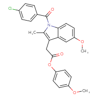 Chemical structure of 4-methoxyphenyl 2-[1-(4-chlorobenzoyl)-5-methoxy-2-methyl-1H-indol-3-yl]acetate - CSSB00159247129