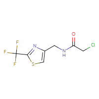 Chemical structure of 2-chloro-N-{[2-(trifluoromethyl)-1,3-thiazol-4-yl]methyl}acetamide - CSSB01918978064