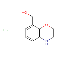 Chemical structure of (3,4-dihydro-2H-1,4-benzoxazin-8-yl)methanol hydrochloride - CSSB00138437656