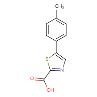 Chemical structure of 5-(4-methylphenyl)-1,3-thiazole-2-carboxylic acid - CSSB00010244830