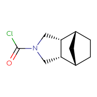 Chemical structure of (1R,2R,6S,7S)-4-azatricyclo[5.2.1.0²,⁶]decane-4-carbonyl chloride - CSSB03439736792