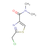 Chemical structure of 2-(chloromethyl)-N,N-dimethyl-1,3-thiazole-4-carboxamide - CSSB21043408486
