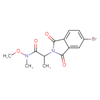 Chemical structure of 2-(5-bromo-1,3-dioxo-2,3-dihydro-1H-isoindol-2-yl)-N-methoxy-N-methylpropanamide - CSSB02042640622