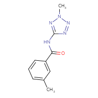 Chemical structure of 3-methyl-N-(2-methyl-2H-1,2,3,4-tetrazol-5-yl)benzamide - CSSB00043938511