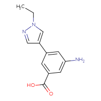 Chemical structure of 3-amino-5-(1-ethyl-1H-pyrazol-4-yl)benzoic acid - CSSB06593737488