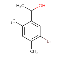 Chemical structure of 1-(5-bromo-2,4-dimethylphenyl)ethan-1-ol - CSSB20585356723