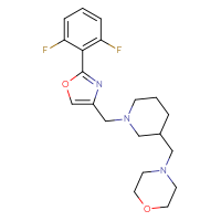 Chemical structure of 4-[(1-{[2-(2,6-difluorophenyl)-1,3-oxazol-4-yl]methyl}piperidin-3-yl)methyl]morpholine - CSSS00027664564