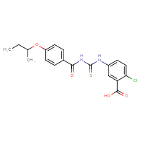 Chemical structure of 5-[({[4-(butan-2-yloxy)phenyl]formamido}methanethioyl)amino]-2-chlorobenzoic acid - CSSB00102591811