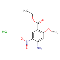 Chemical structure of ethyl 4-amino-2-methoxy-5-nitrobenzoate hydrochloride - CSSB20963522164