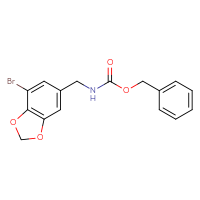 Chemical structure of benzyl N-[(7-bromo-2H-1,3-benzodioxol-5-yl)methyl]carbamate - CSSB00113936285