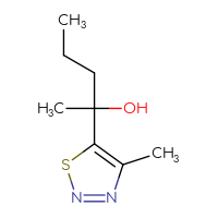 Chemical structure of 2-(4-methyl-1,2,3-thiadiazol-5-yl)pentan-2-ol - CSSB20844538634