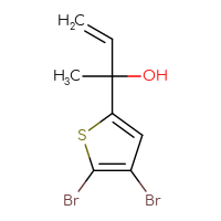 Chemical structure of 2-(4,5-dibromothiophen-2-yl)but-3-en-2-ol - CSSB02516766649