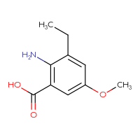 Chemical structure of 2-amino-3-ethyl-5-methoxybenzoic acid - CSSB00048709652