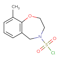 Chemical structure of 9-methyl-2,3,4,5-tetrahydro-1,4-benzoxazepine-4-sulfonyl chloride - CSSB14999591292