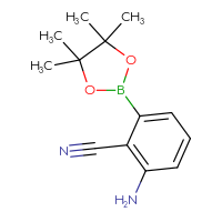 Chemical structure of 2-amino-6-(4,4,5,5-tetramethyl-1,3,2-dioxaborolan-2-yl)benzonitrile - CSSB00021544587