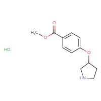 Chemical structure of methyl 4-(pyrrolidin-3-yloxy)benzoate hydrochloride - CSSB00025743375